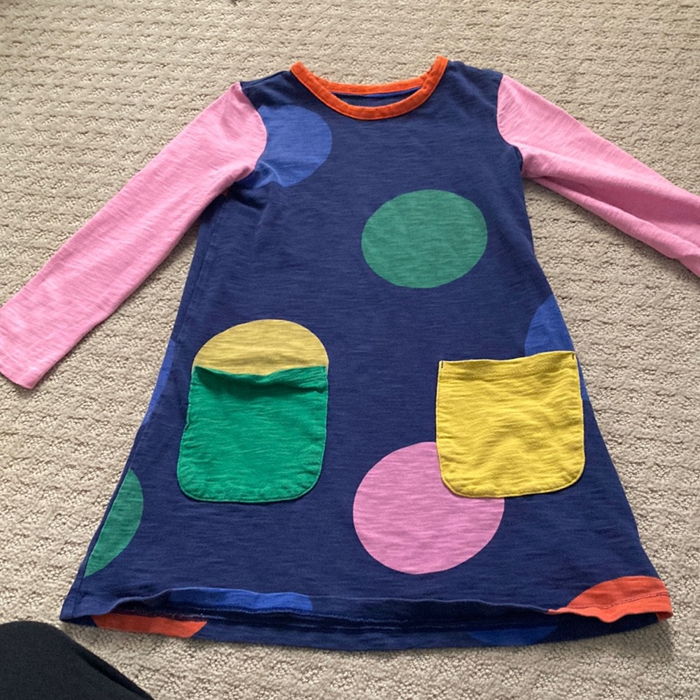 Mini Boden cotton polka dot dress